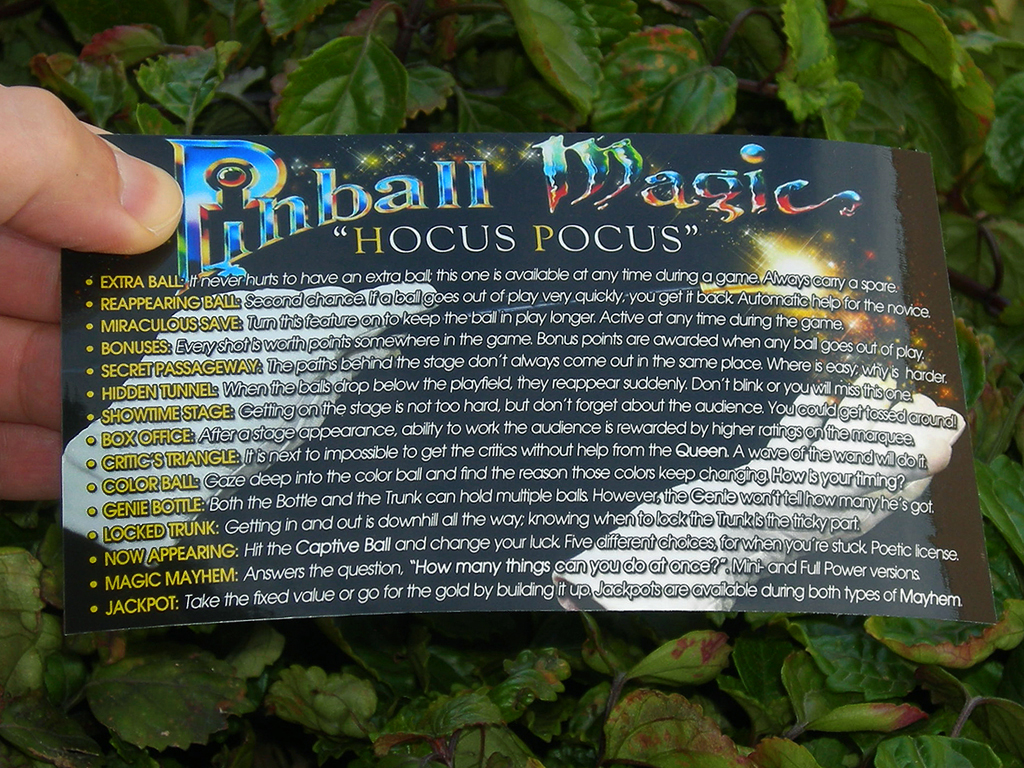 My best Custom Pinball Cards Rules, Staff, Free Play, Score... Page